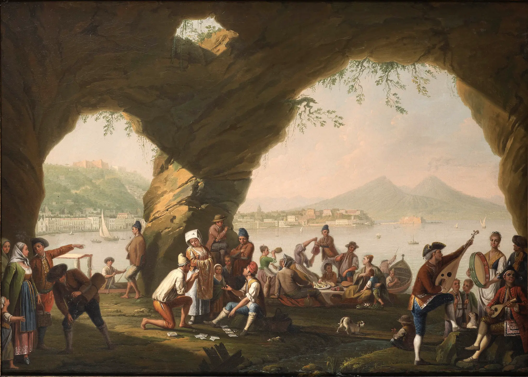 View of Naples: A Feast in a Grotto in Mergellina, with the Riviera di Chiaia Beyond